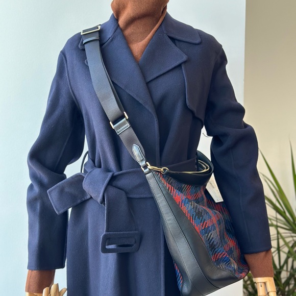 Paul Smith Women's Navy And Red Woven Check Hobo Bag - Picture 8 of 8